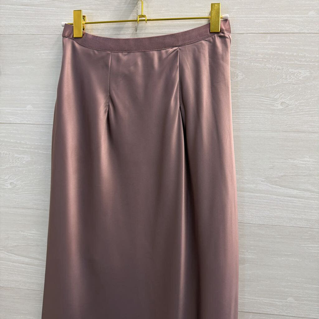Bishop and Young Purple Silky Midi Skirt Small