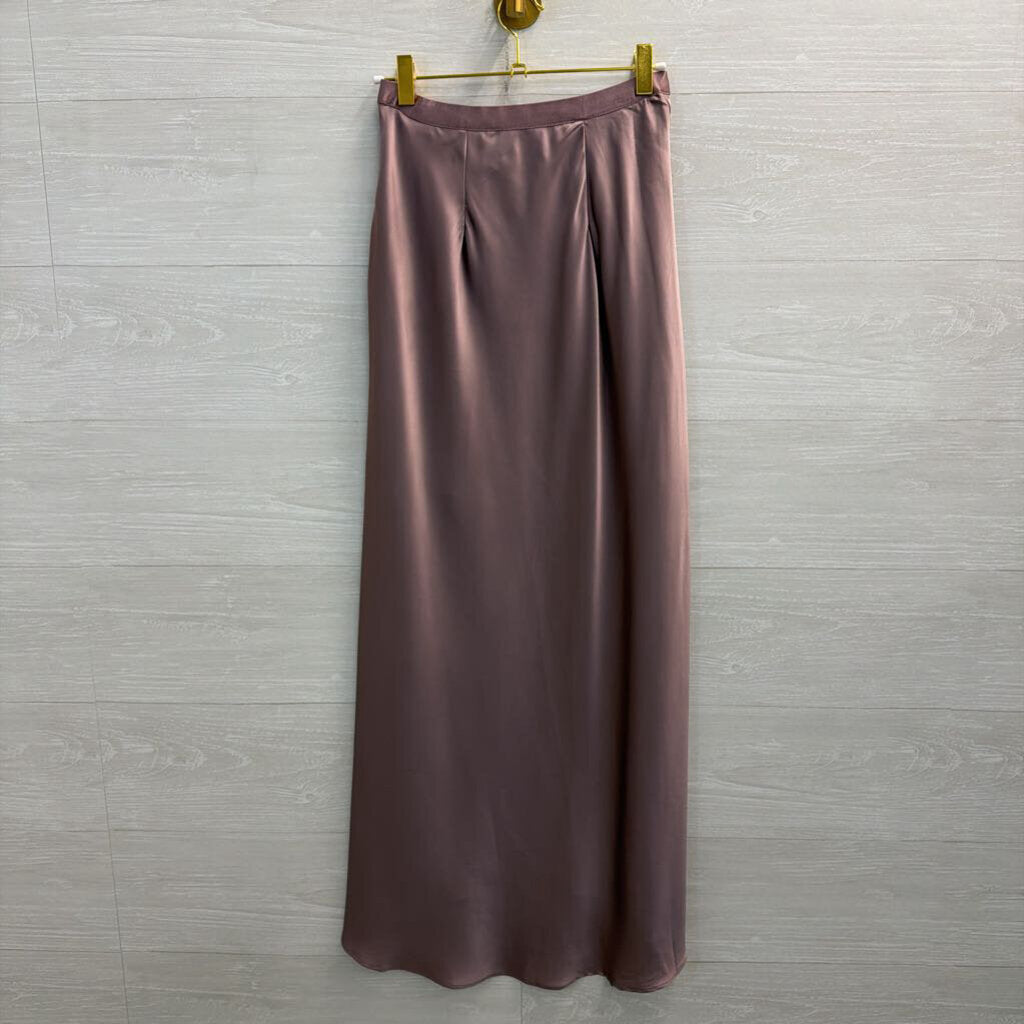Bishop and Young Purple Silky Midi Skirt Small