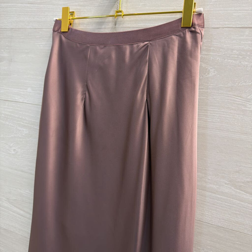 Bishop and Young Purple Silky Midi Skirt Small