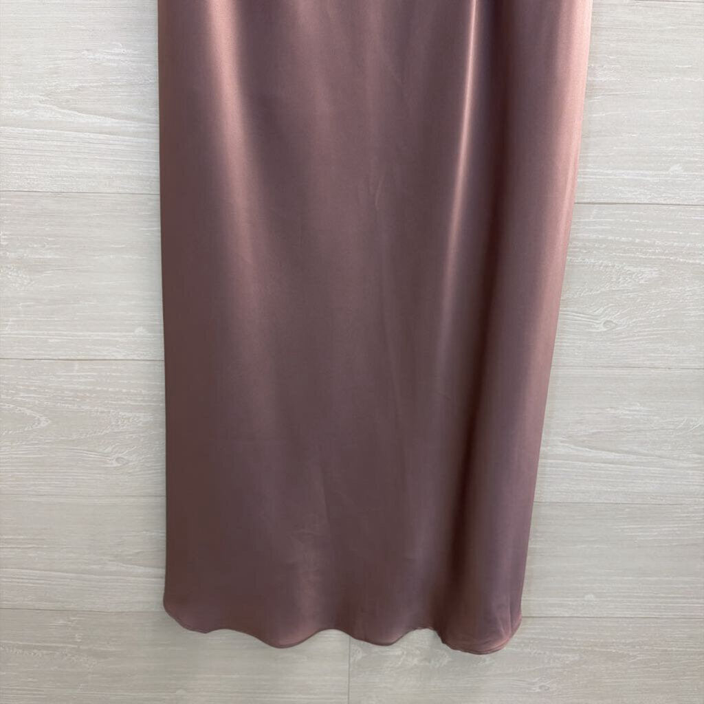 Bishop and Young Purple Silky Midi Skirt Small