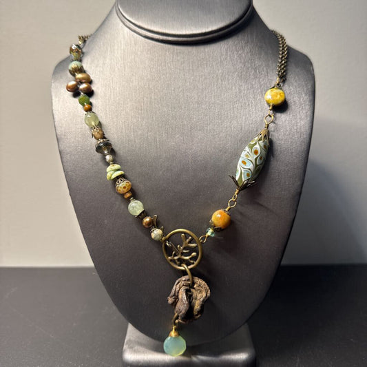 Anne Vaughan Metallic Stone Necklace
