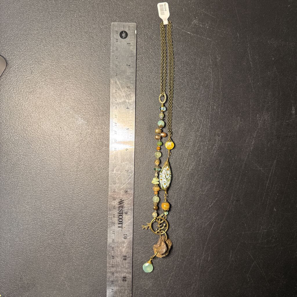 Anne Vaughan Metallic Stone Necklace