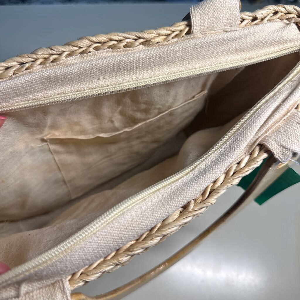 Natural/ Multi Woven Straw Purse