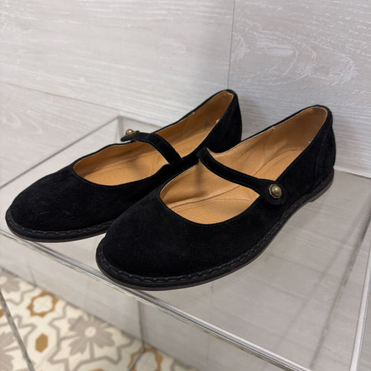 Crown Vintage Black Famela Mary Jane Flats 7.5