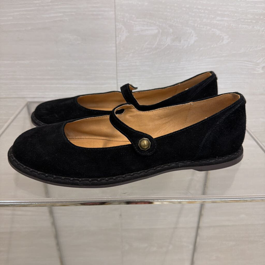 Crown Vintage Black Famela Mary Jane Flats 7.5
