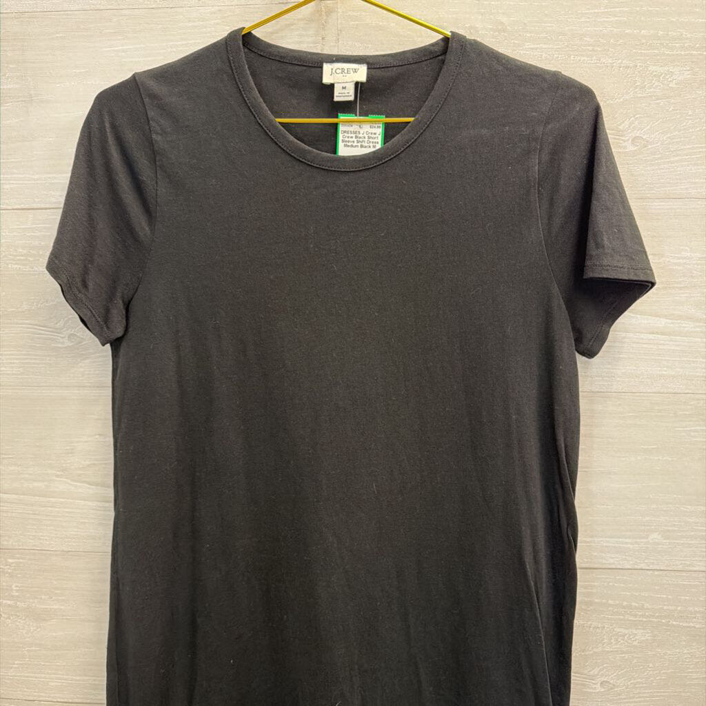 J Crew Black Short Sleeve Shift Dress Medium