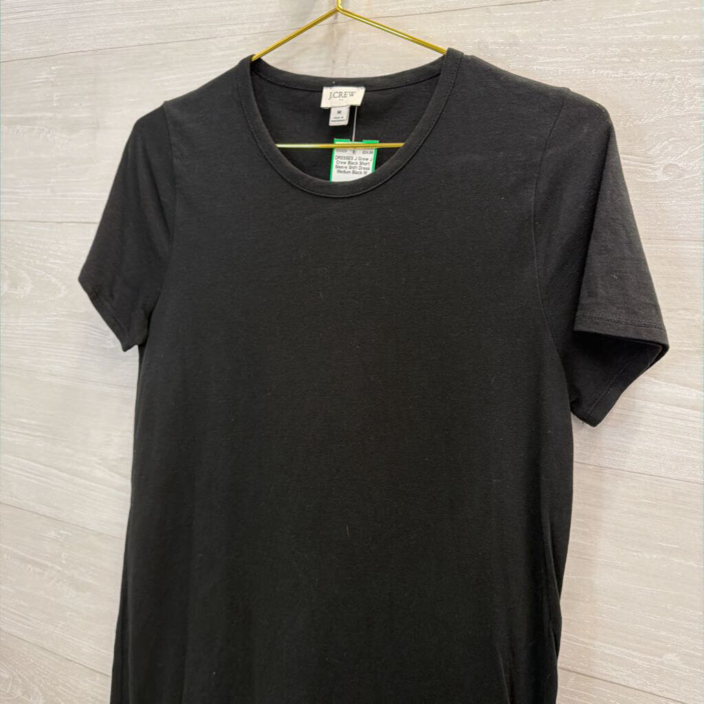 J Crew Black Short Sleeve Shift Dress Medium