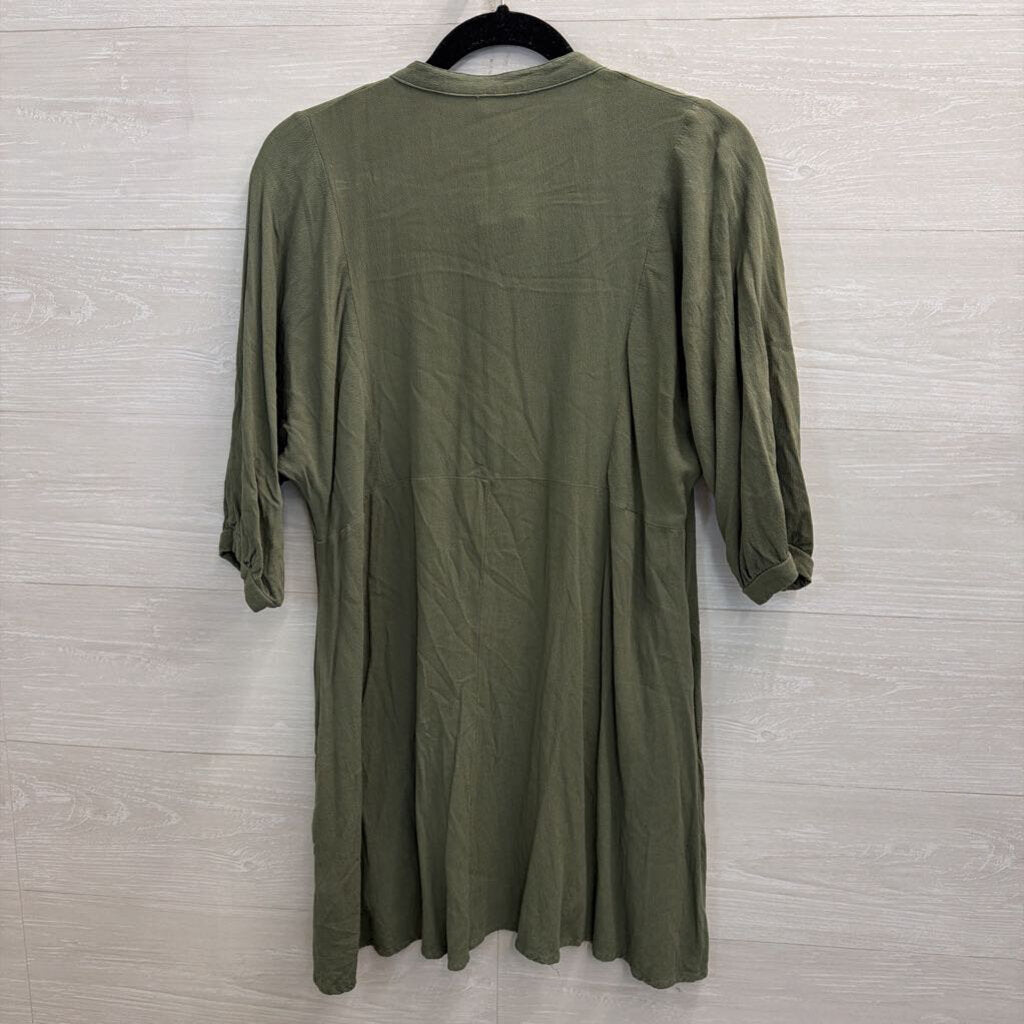 Umgee Green Short Sleeve Tunic Top Medium