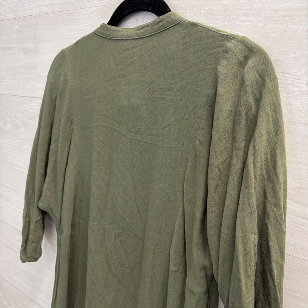 Umgee Green Short Sleeve Tunic Top Medium
