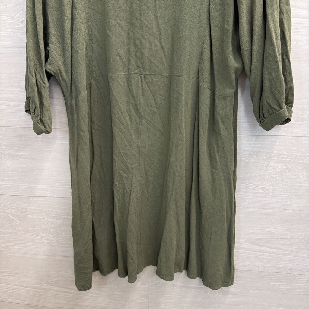 Umgee Green Short Sleeve Tunic Top Medium