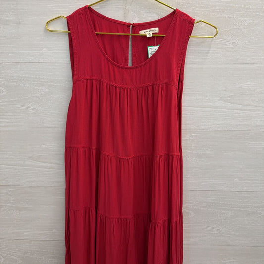 Max Studio Red Sleeveless Tiered Maxi Dress Medium