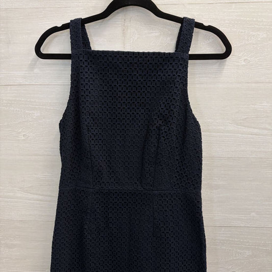 J Crew Navy Sleeveless Eyelet Shift Dress 6