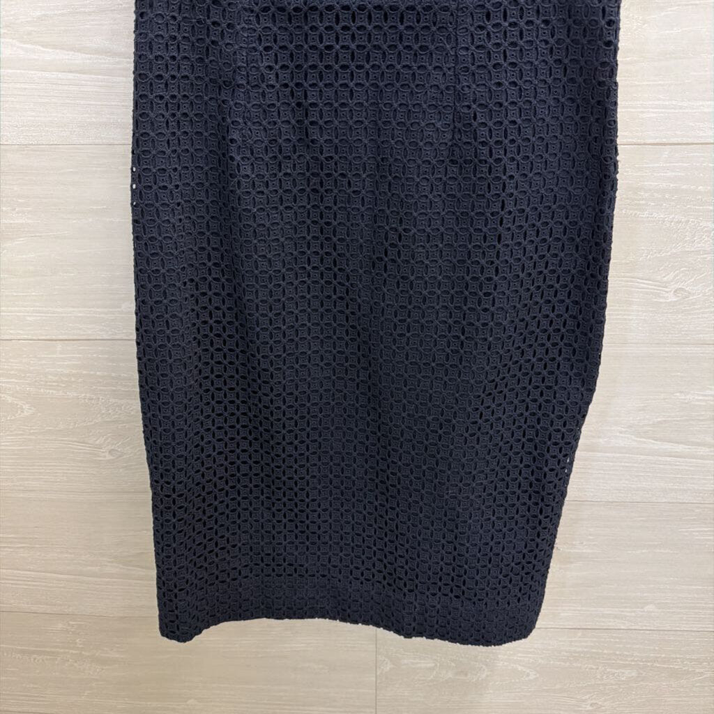 J Crew Navy Sleeveless Eyelet Shift Dress 6