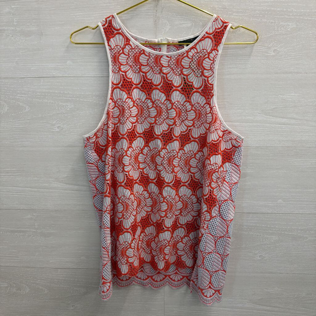 J Crew Blue/ Red Embroidered Print Tank Top 6