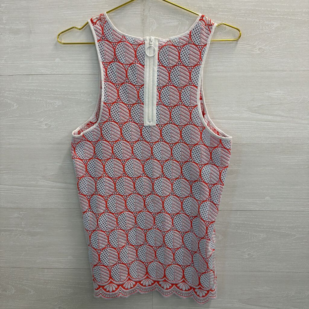 J Crew Blue/ Red Embroidered Print Tank Top 6