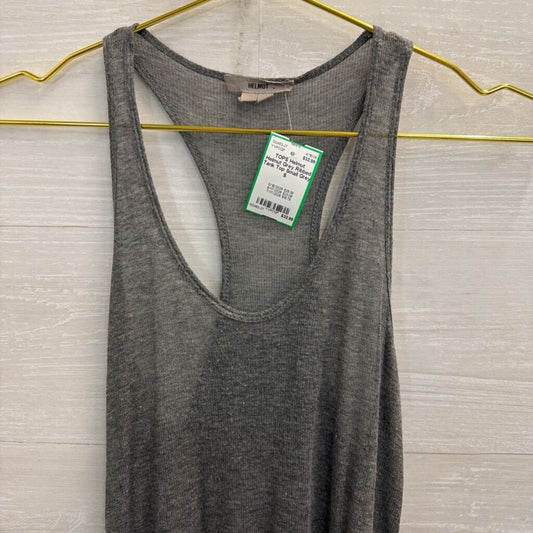 Helmut Grey Ribbed Tank Top Small