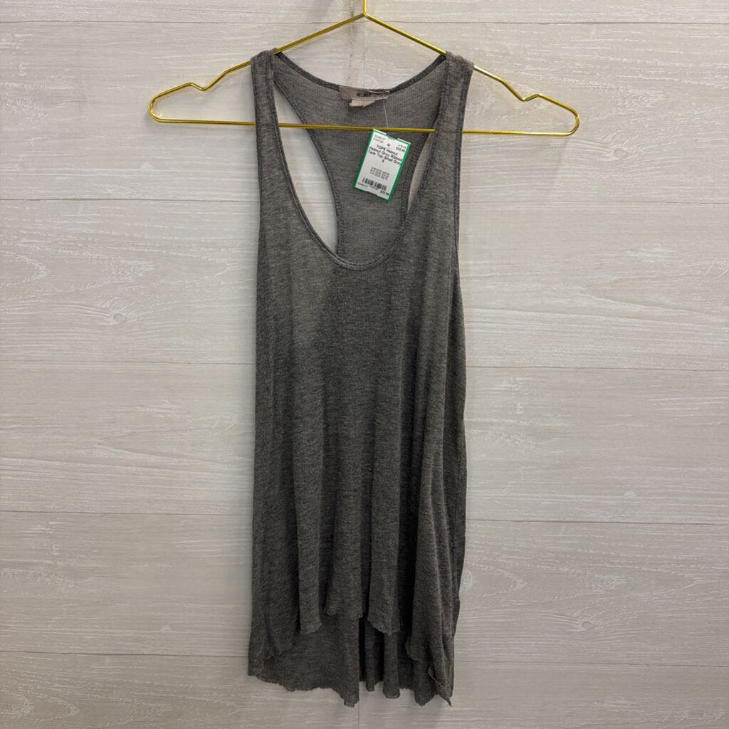 Helmut Grey Ribbed Tank Top Small
