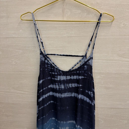 Raviya Blue Tie Dye Fringe Hem Dress Large