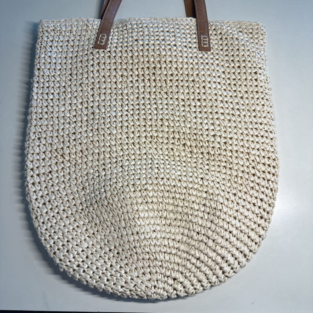 Style and Co Natural Straw Butterfly Print Purse