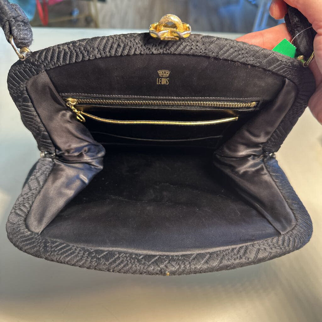 Vintage Lewis Black Textured Print Purse