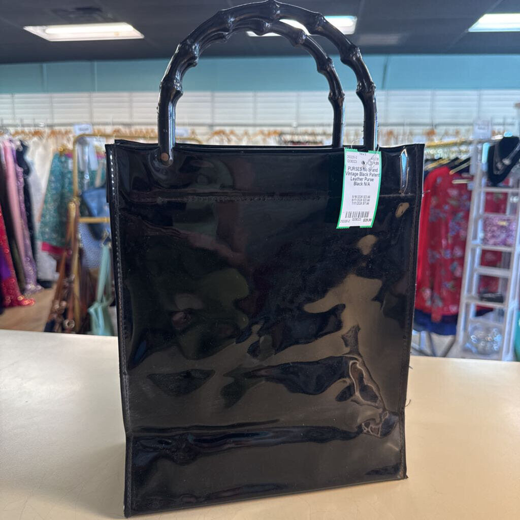 Vintage Black Patent Leather Purse