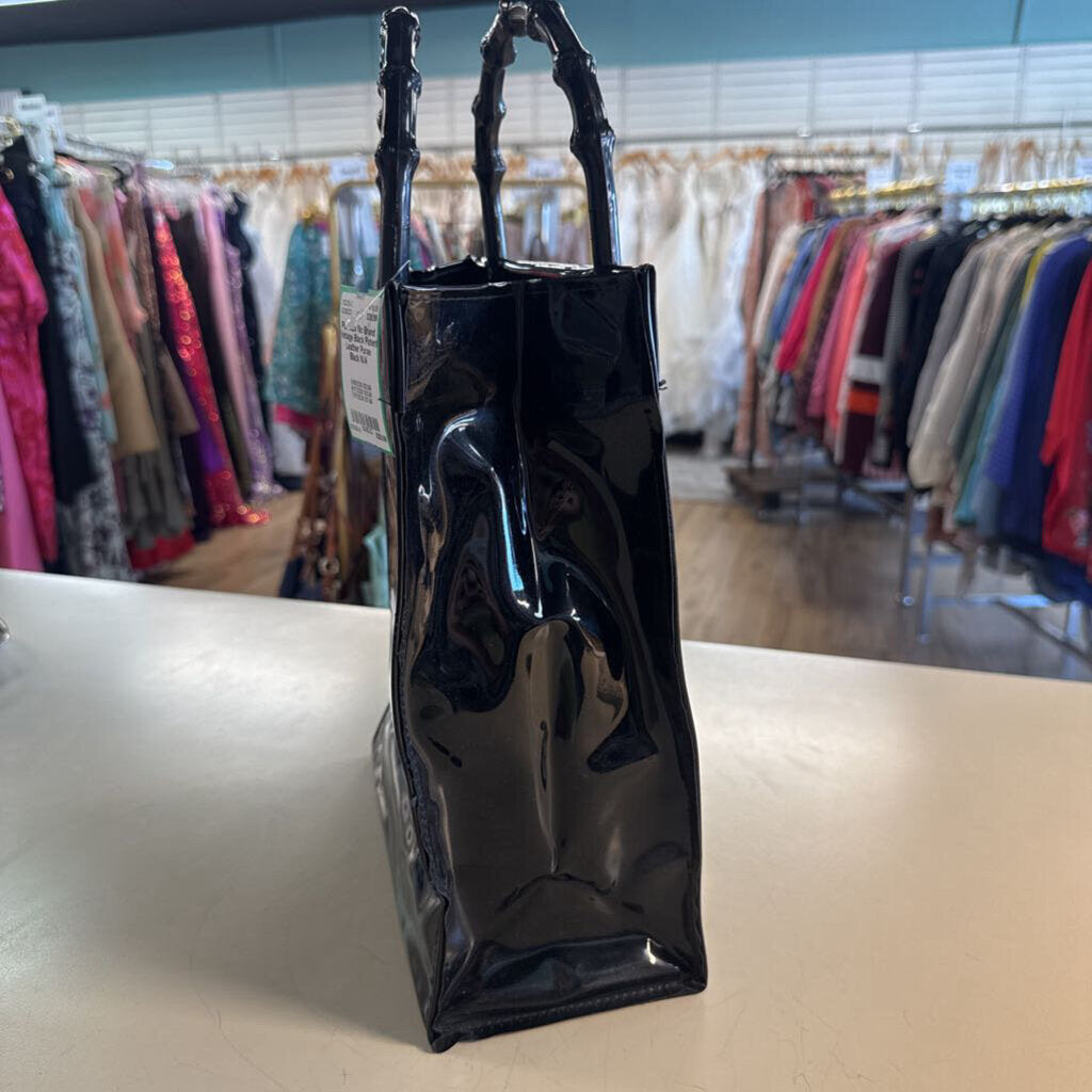 Vintage Black Patent Leather Purse