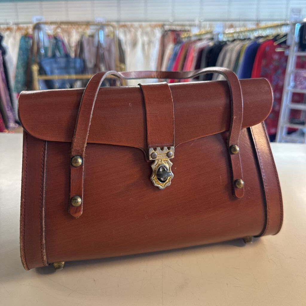Vintage Burlington Brown Leather Shoulder Purse