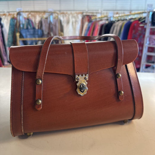 Vintage Burlington Brown Leather Shoulder Purse
