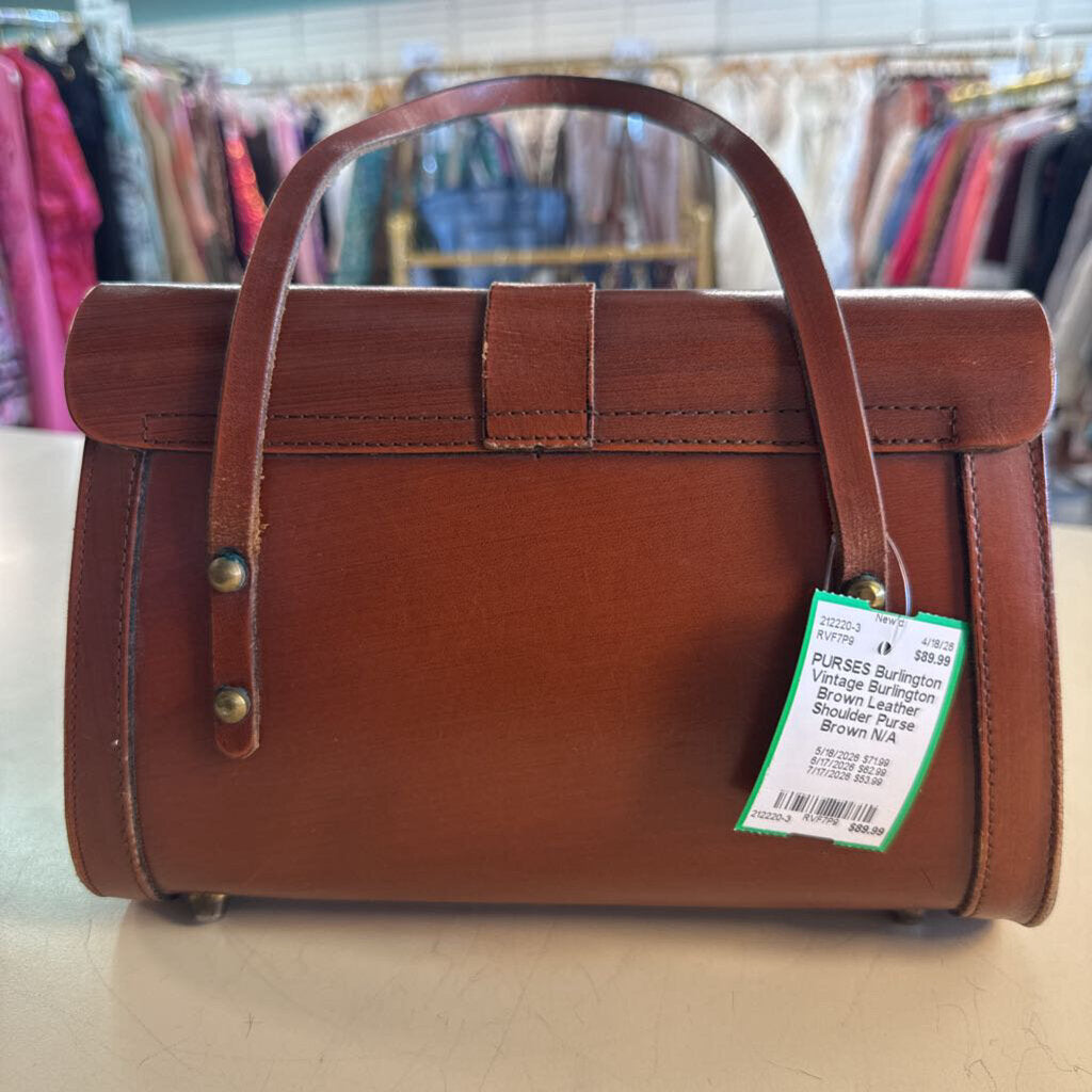 Vintage Burlington Brown Leather Shoulder Purse
