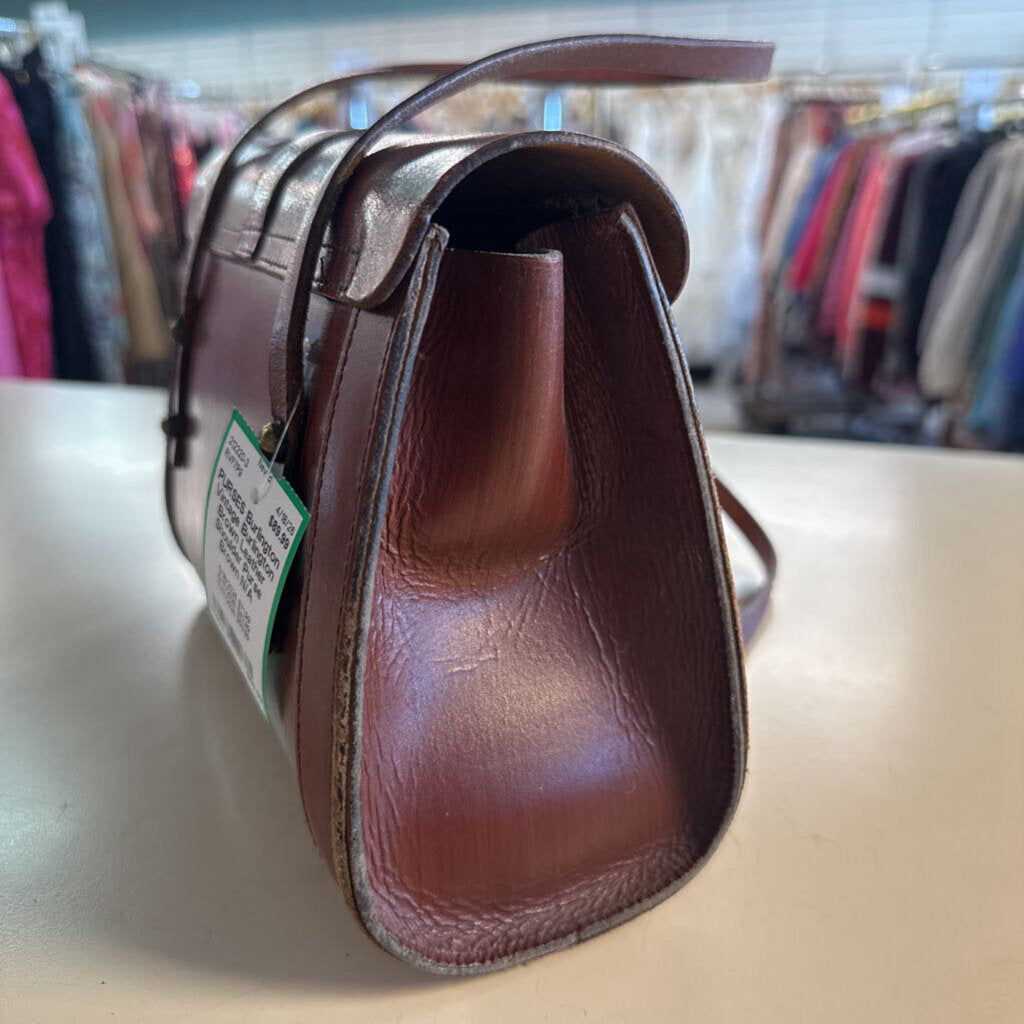 Vintage Burlington Brown Leather Shoulder Purse