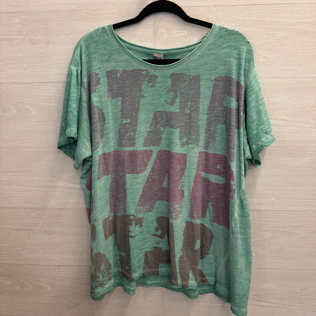 Magnolia Pearl Blue/ Purple Star Graphic Short Sleeve Tee One Size