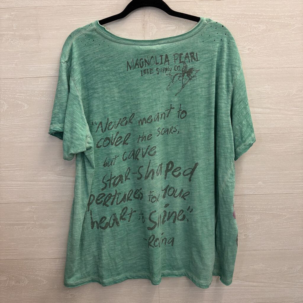 Magnolia Pearl Blue/ Purple Star Graphic Short Sleeve Tee One Size