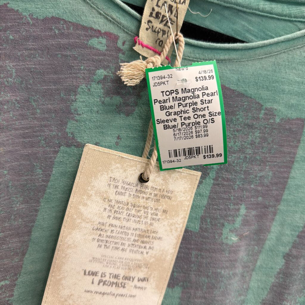 Magnolia Pearl Blue/ Purple Star Graphic Short Sleeve Tee One Size