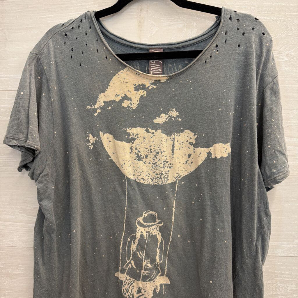 Magnolia Pearl Grey/ Beige Swing From The Moon Short Sleeve Tee One Size