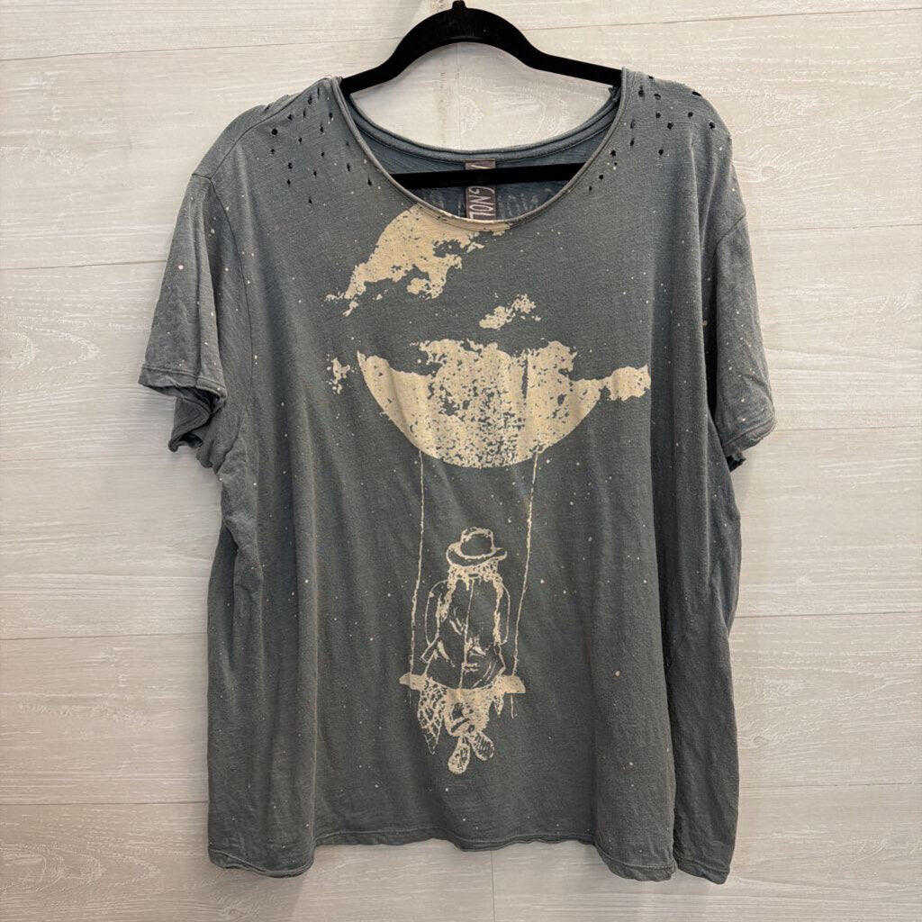 Magnolia Pearl Grey/ Beige Swing From The Moon Short Sleeve Tee One Size