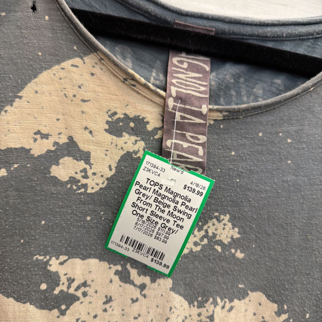 Magnolia Pearl Grey/ Beige Swing From The Moon Short Sleeve Tee One Size