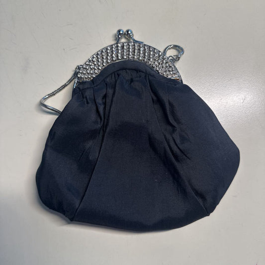 Black/ Silver Satin Rhinestone Small Purse