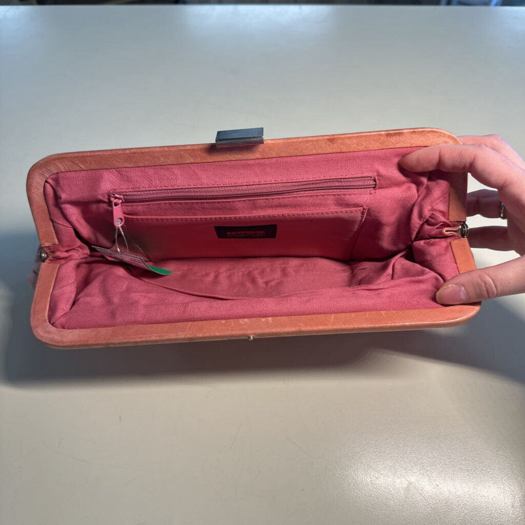 Hobo Pink Leather Clutch Purse