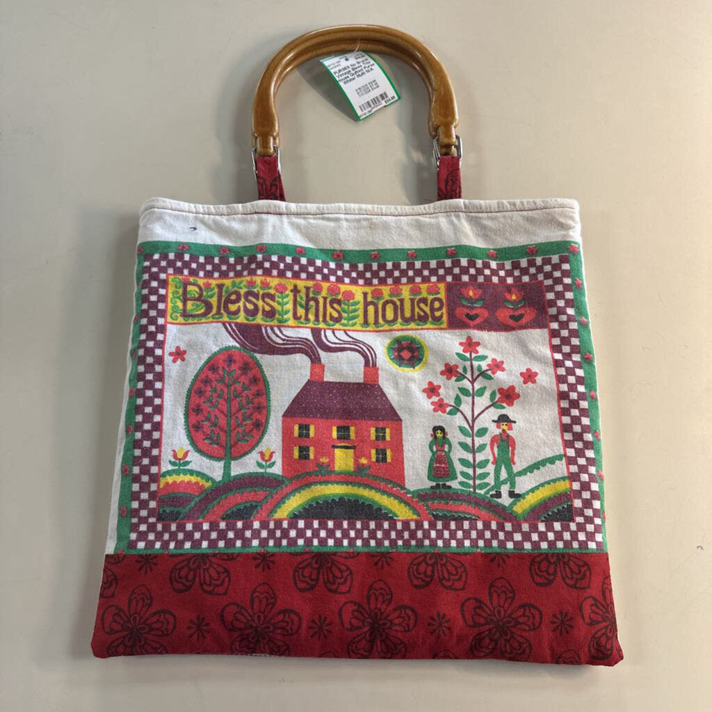 Vintage Bless This House Quilted Purse