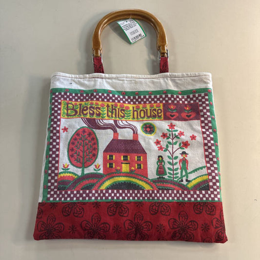 Vintage Bless This House Quilted Purse