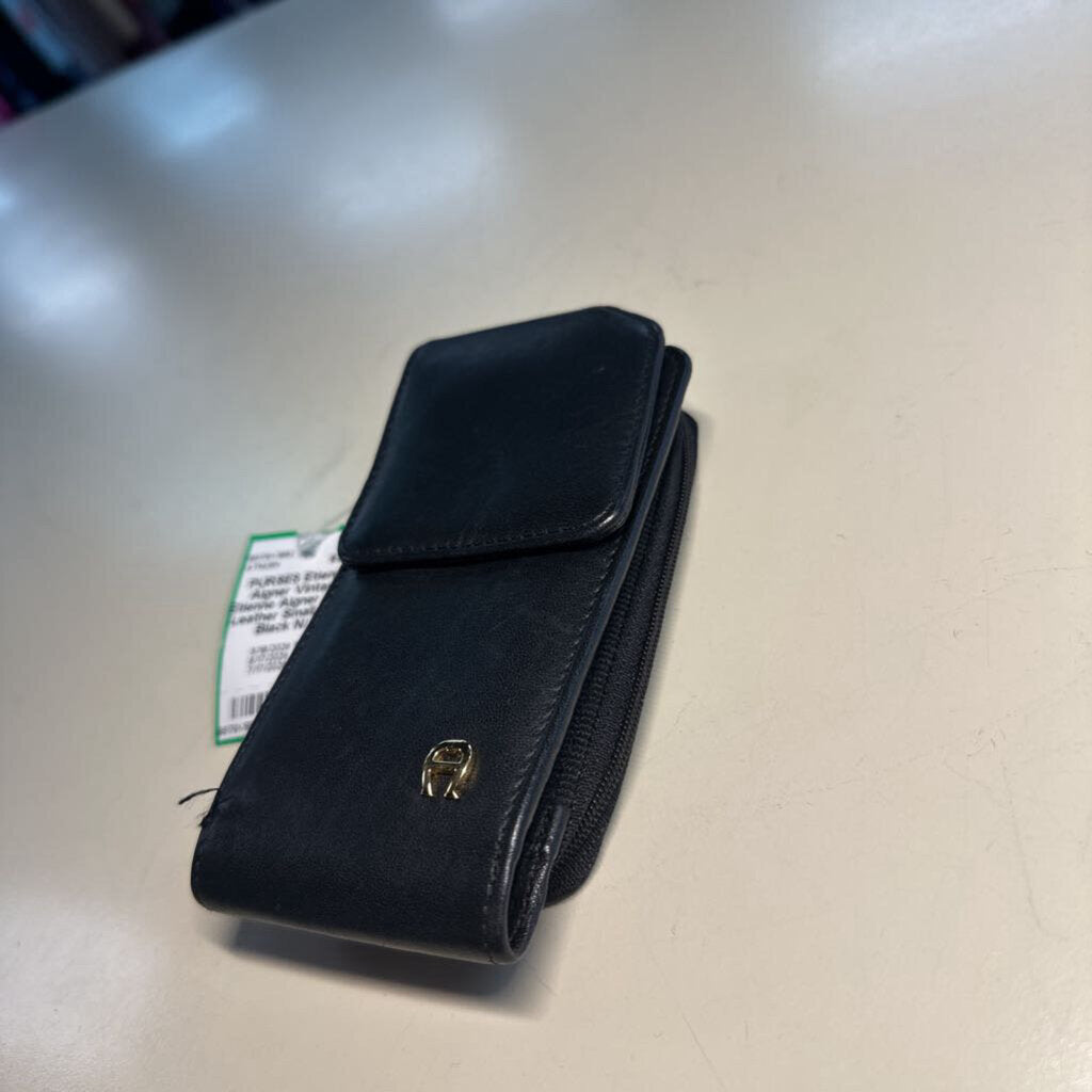 Vintage Etienne Aigner Black Leather Small Case