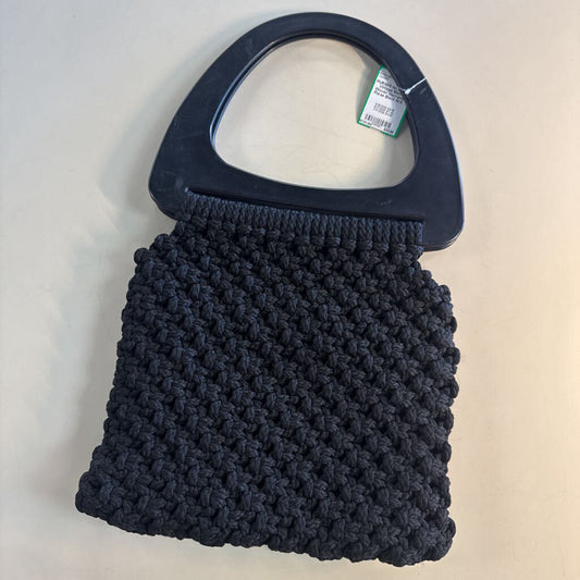 Vintage Black Woven Macrame Purse