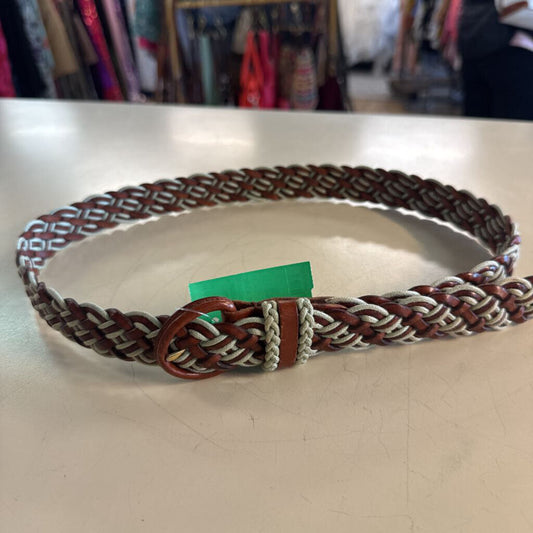 Talbots Brown/ Blue Braided Leather Belt Large