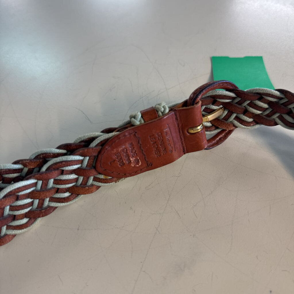Talbots Brown/ Blue Braided Leather Belt Large