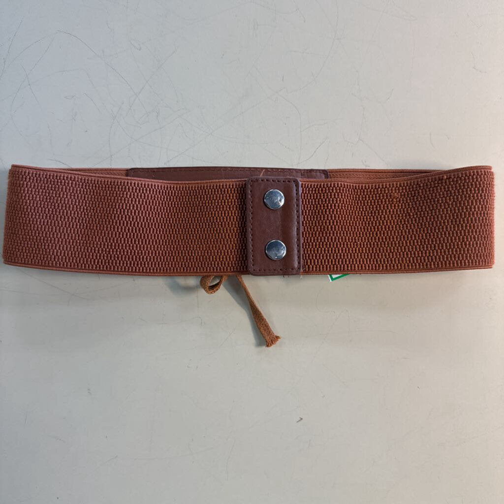 Brown Stretchy Lace Up Detail Stretchy Belt Small