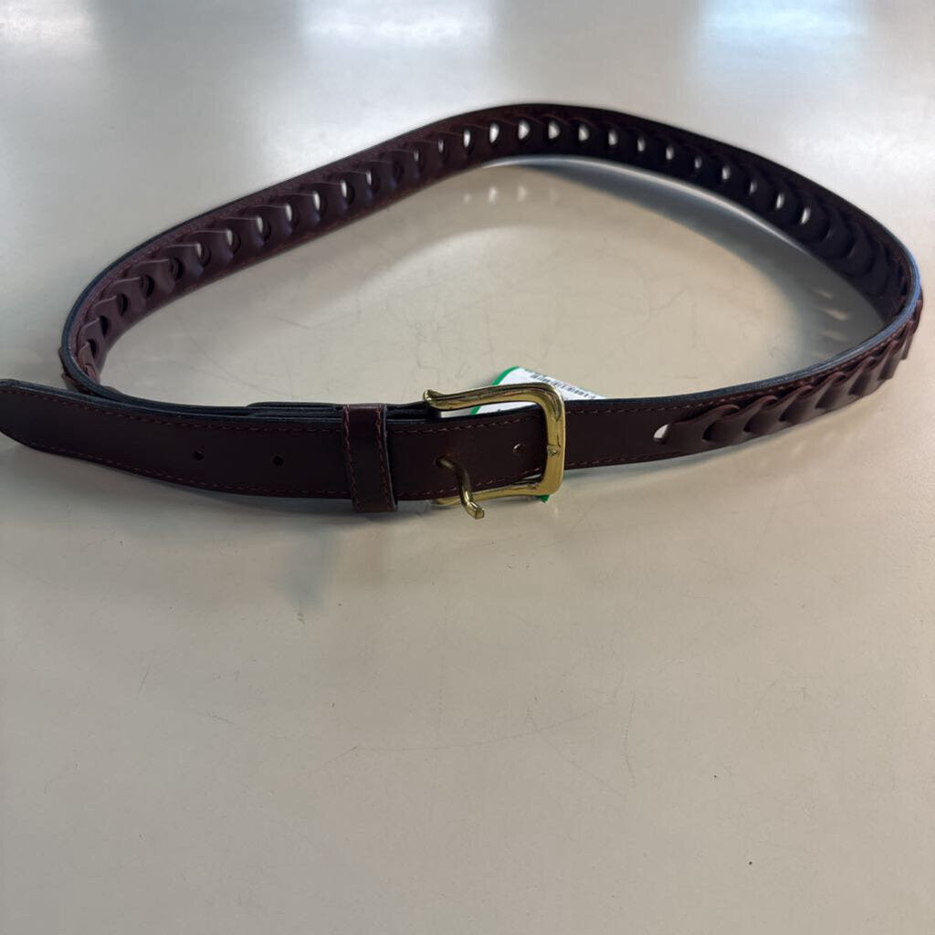 Brown Woven Leather Belt 34