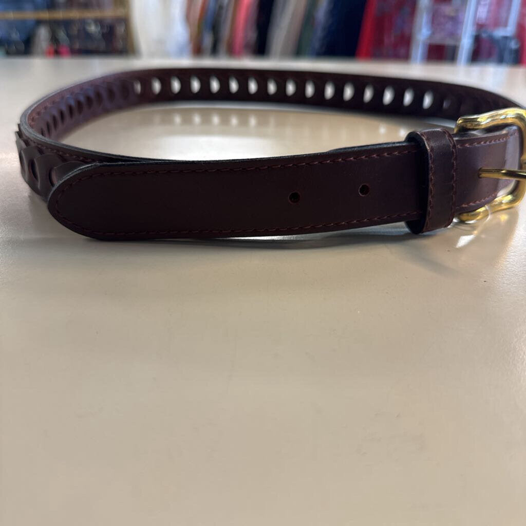 Brown Woven Leather Belt 34