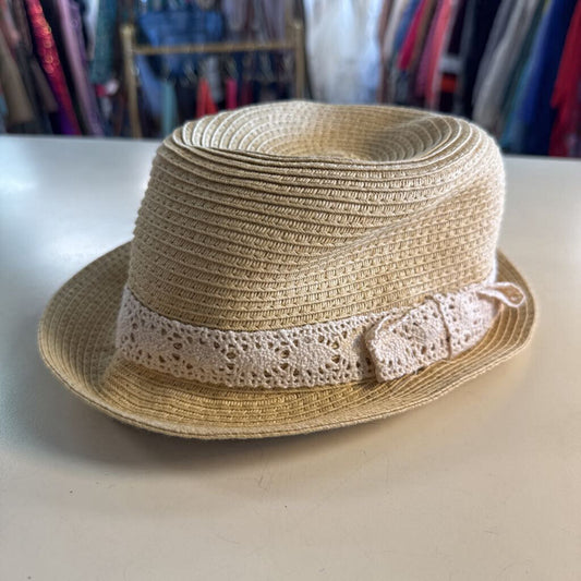 D&Y Beige Woven Straw Sun Brim Hat