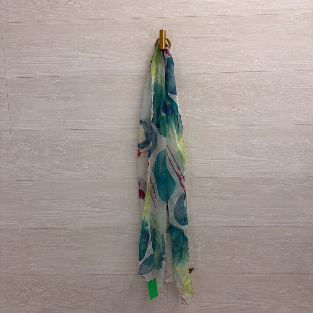 White/ Multi Print Scarf