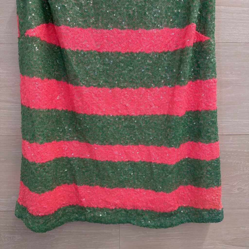Lilly Pulitzer Green/ Pink Striped Sequin Tank Top Extra Small